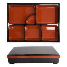 Bentobox Rot/Schwarz, ABS-Lack, 35 &times; 26 cm