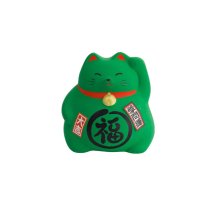 TDS, Glückskatze / Lucky Cat, Dekoration, Grün, 9 cm - Art Nr. 6131