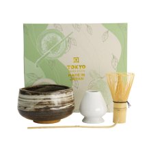 TDS, Matcha Schale Geschenkset, 4-tlg., 11,5x7,5cm, Shiro Hake, Art.-Nr. 617430