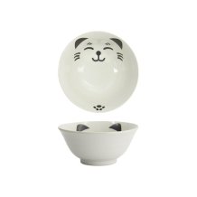 Rice Bowl Kawaii Cat Neko White, Porcelain, 500 ml