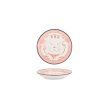 Sauce Bowl Kawaii Lucky Cat Neko Seikaiha-Neko Red, Porcelain, &Oslash; 12 cm