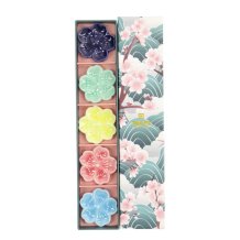 Chopstick Rest Set Kawaii Sakura Multicoloured, 5 pcs, Porcelain, Item No. 618093