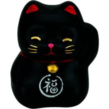 TDS, Glückskatze / Lucky Cat, Dekoration, Schwarz, 5.2 cm - Art Nr. 6195
