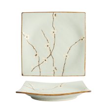 TDS, Square Plate, Soshun Matte, 23.3 cm x 23.3 cm x 3.2cm, Item No. 7019
