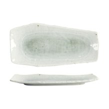 Serving Plate Mino Craft White, Green, Stoneware, 32.4 &times; 16 cm