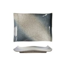 Sushi Plate Tajimi Blue, Grey, White, Stoneware, 21.7 &times; 15 &times; 2.5 cm