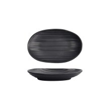 Rechteckiger Teller Zen Schwarz, Melamin, 18,4 &times; 11,4 &times; 2,8 cm