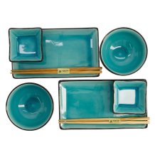 TDS, Sushi Set, Glassy Turquoise, 8tlg, Art.-Nr. 8154
