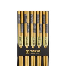 TDS, 5 Paar Essstäbchen, Black/White, 22,5 cm, Art.-Nr. 8499