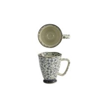 Tasse Flower Blau, Steinzeug, 400 ml