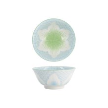Rice Bowl Lily Flower Oriental HB Mixed Bowls Hell Blue, Porcelain, 550 ml