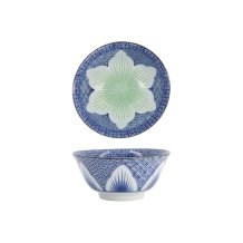Reisschale Lily Flower Oriental HB Mixed Bowls Blau, Porzellan, 550 ml