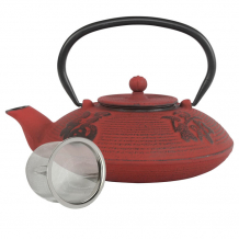 teeblume cast iron teapot Yantai 0,8 litre, with strainer, japanese-red